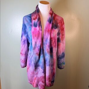 Colorful Tie-Dye open front Cardigan